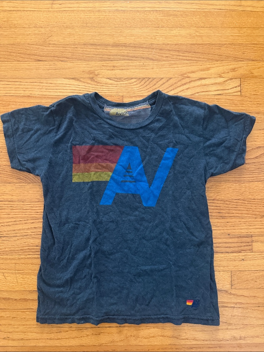 Aviator Nation Kids black Tee with printed AN Logo